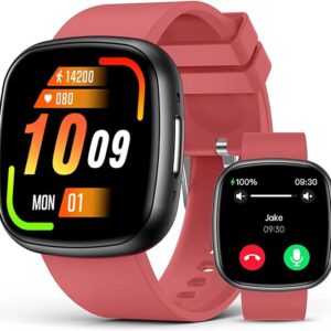 1.72″ HD Fitness Smartwatch – IP68, SpO₂ & 100+ Sports Modes (Red)