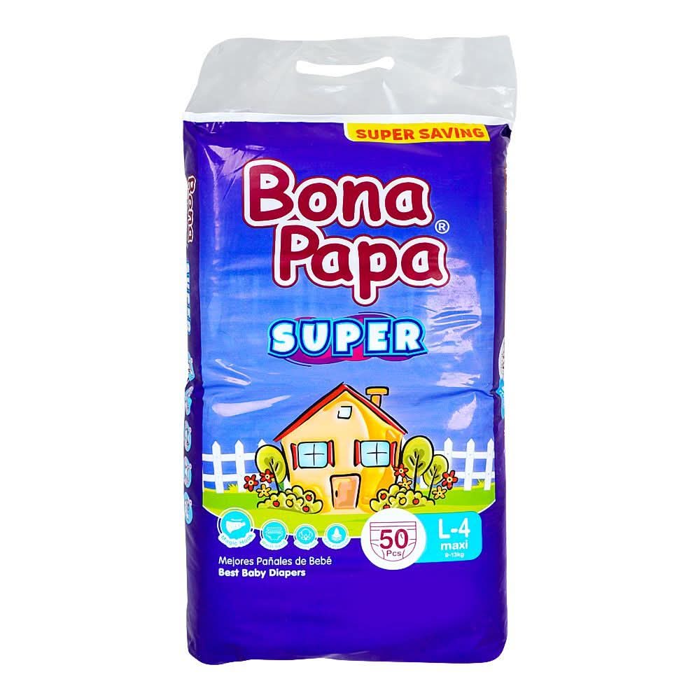 Bona Papa Super Baby Diapers Large 4 Maxi, 9-13 KG, 50-Pack 1