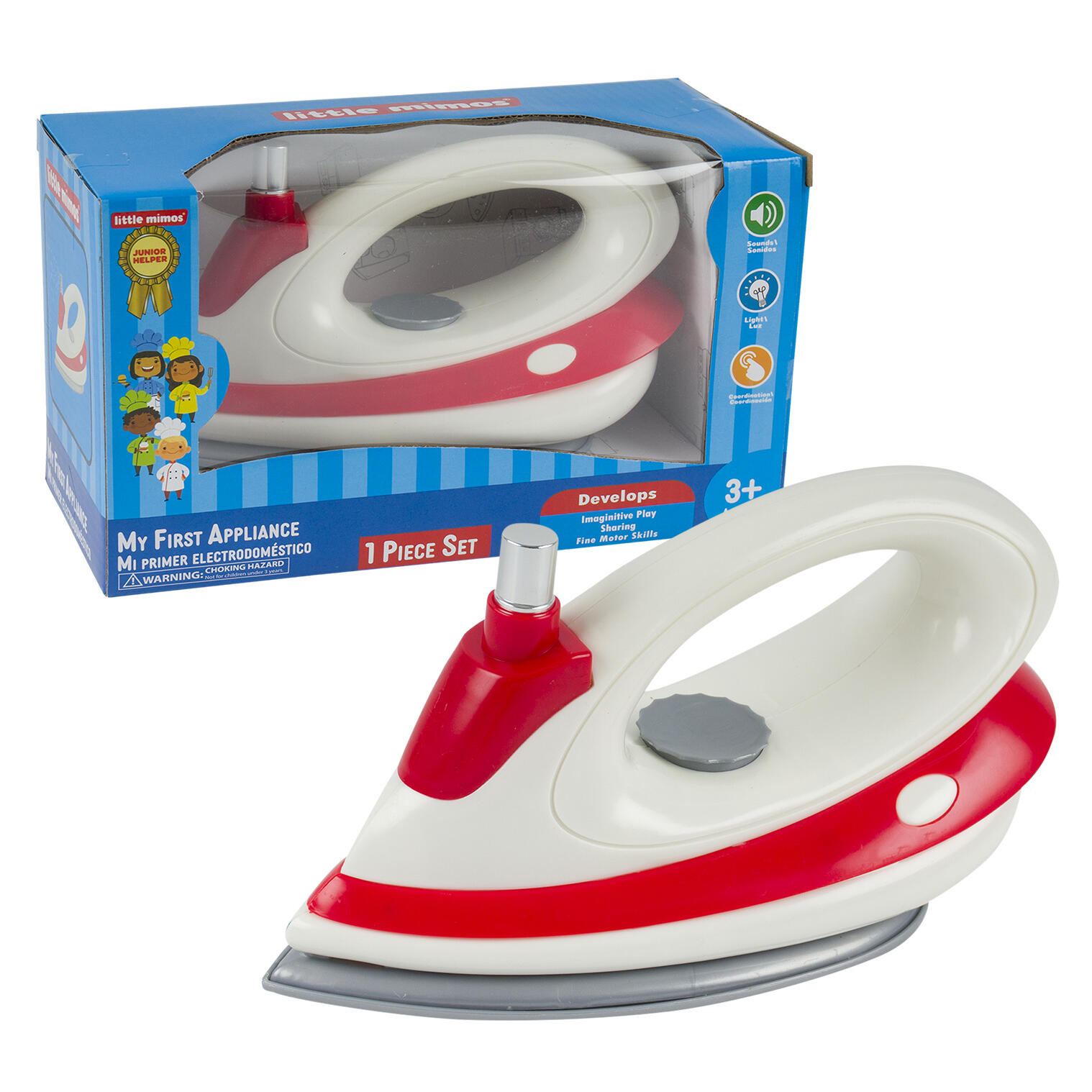 Little Mimos My First Appliance Steam Iron - 1 Piece Set with Light and Sounds - Develops Fine Motore Skills Little Mimos My First Appliance Steam Iron - 1 Piece Set with Light and Sounds - Develops Fine Motore Skills