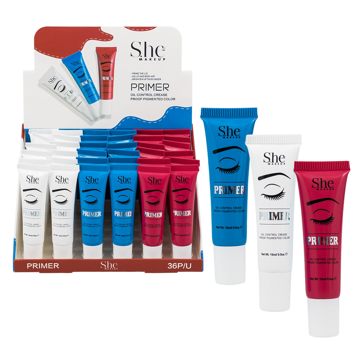 S.he Makeup Oil Control Eye Primer Assorted S.he Makeup Oil Control Eye Primer Assorted