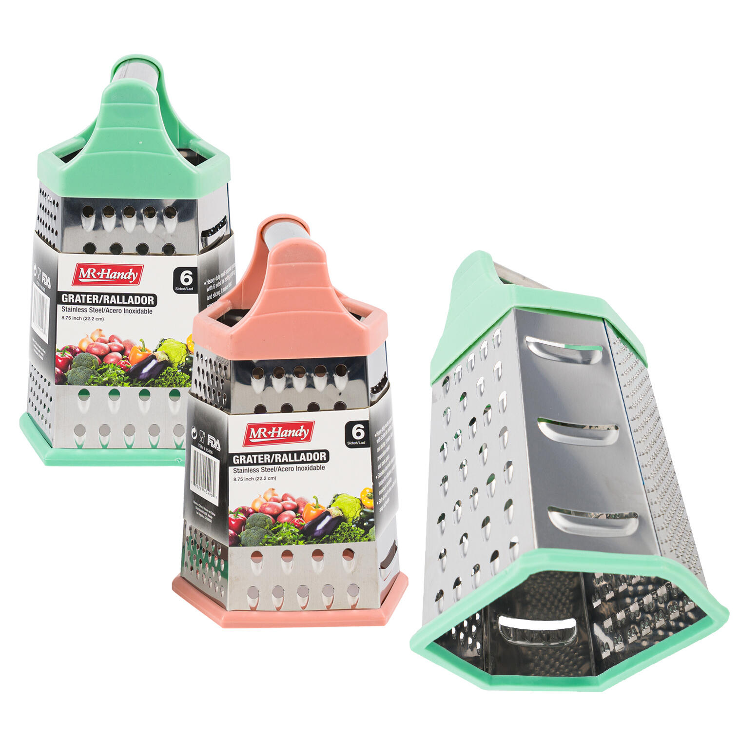 Stainless Steel Grater W Handle- 2 Assortments 1